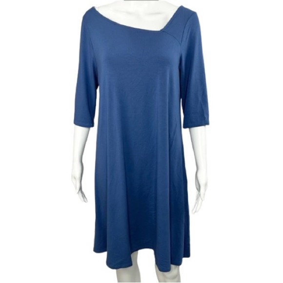 Eileen Fisher Dresses & Skirts - Eileen Fisher Jersey asymmetric neck swing dress
size M